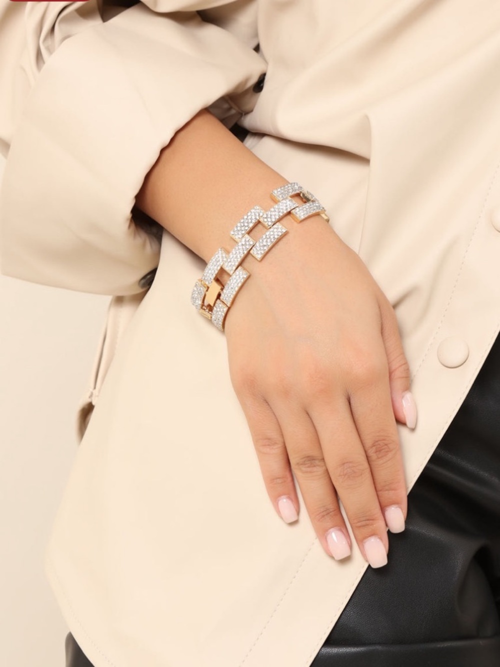 Crystal Link Chain Bracelet - Gold & Silver